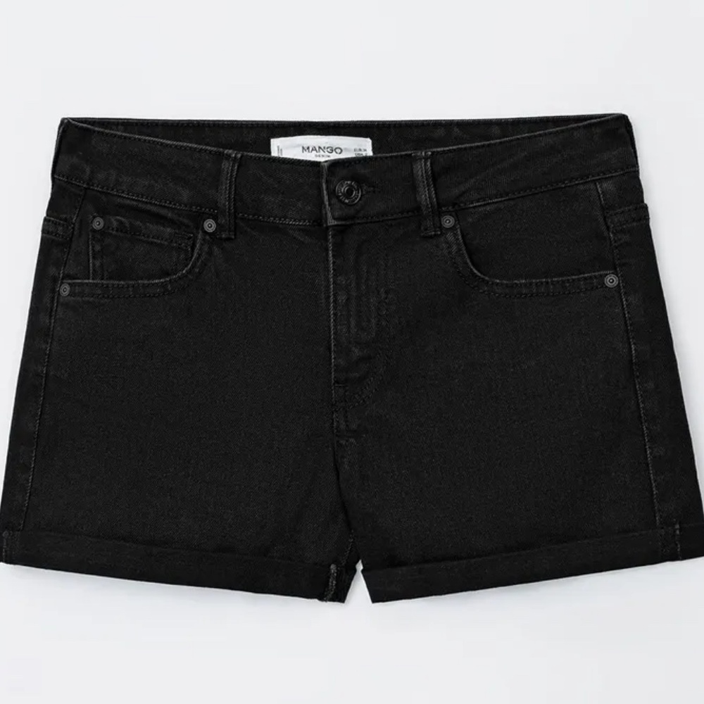 Mango Vicky Women's Black Denim Shorts, size EU 36, US 4, Casual Summer